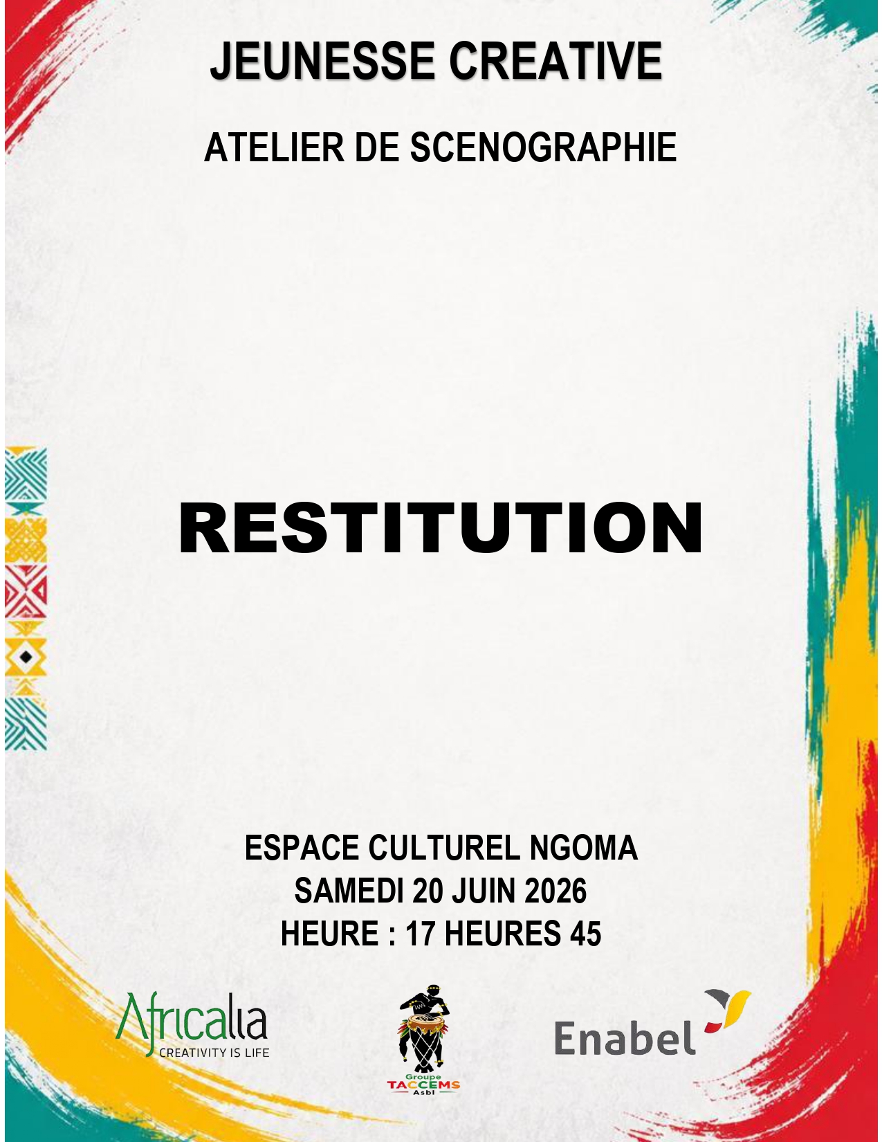 Kisangani : une nouvelle génération de scénographes formée grâce au projet Jeunesse Créative.